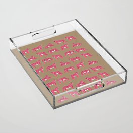Year of the Tiger in Pop Pink and Tan Acrylic Tray