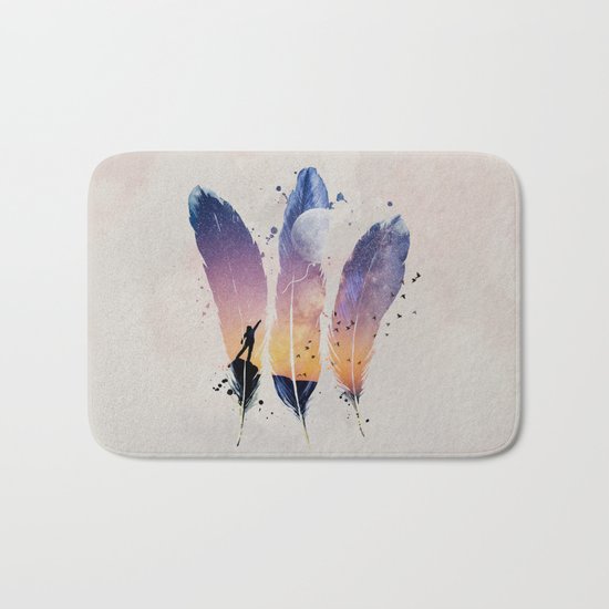 FEATHERS / MOON BALLOON Bath Mat