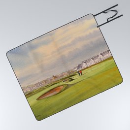 Carnoustie Golf Course Scotland With Clubhouse Picnic Blanket