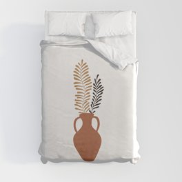Pottery and Fern Floral Duvet Cover