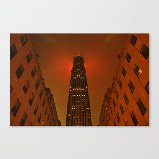 Rockefeller Center in the Rain Canvas Print