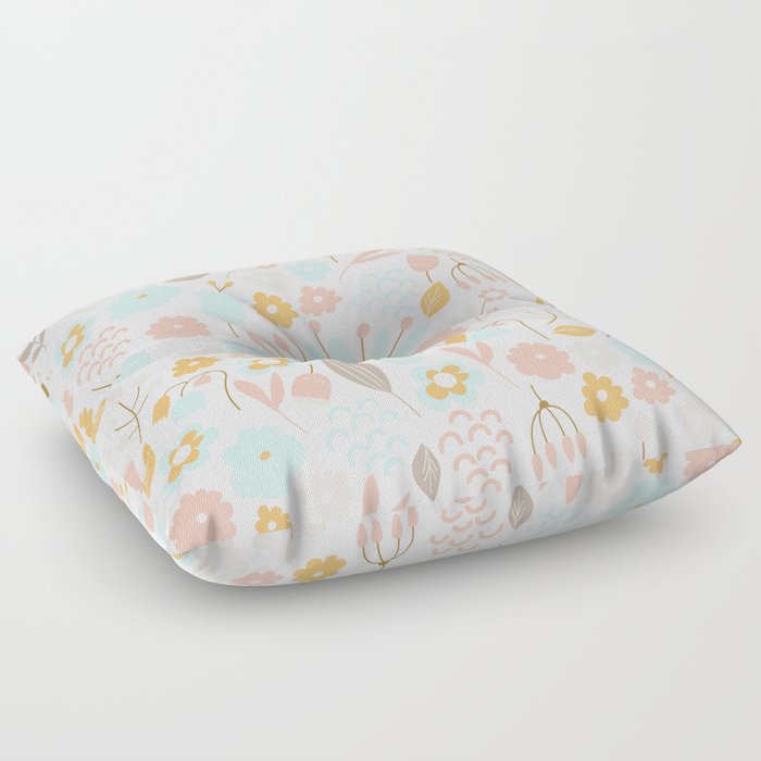 Seamless pastel floral pattern Floor Pillow