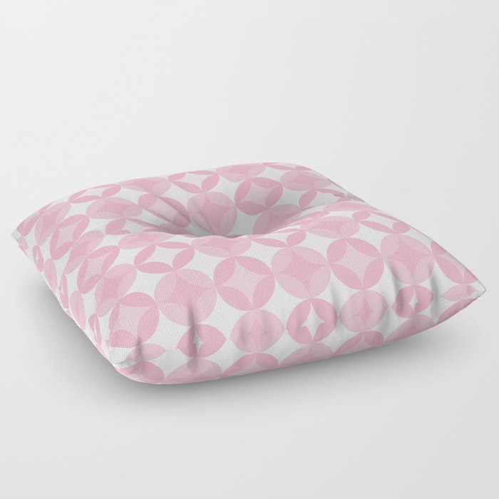 Pink Four Leaf circle tile geometric pattern. Digital Illustration background Floor Pillow