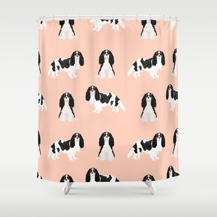 Cavalier King Charles Spaniel tricolored dog breed spaniels pet gifts Shower Curtain
