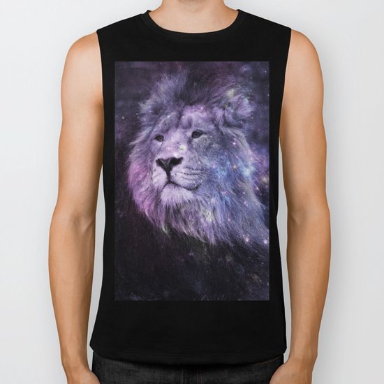 Galaxy Lion Leo Biker Tank