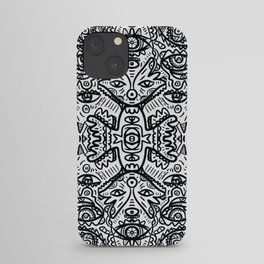 Black and White Graffiti Art Mandala Pattern  iPhone Case