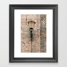 Old lamp on a red brick wall | The Netherlands | Street & Travel Photography | Fine Art Photo Print Framed Art Print