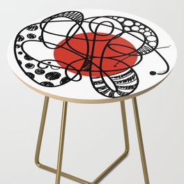 Abstract lineal red  Side Table