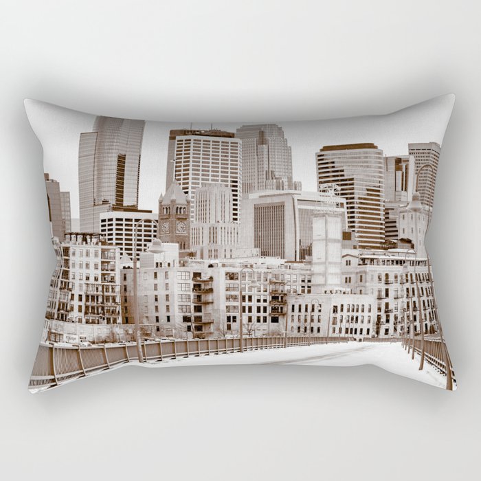 Minneapolis Skyline Stone Arch Rectangular Pillow
