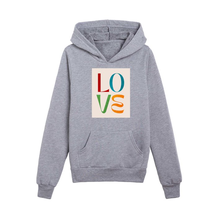 Typographic & Retro LOVE Kids Pullover Hoodie