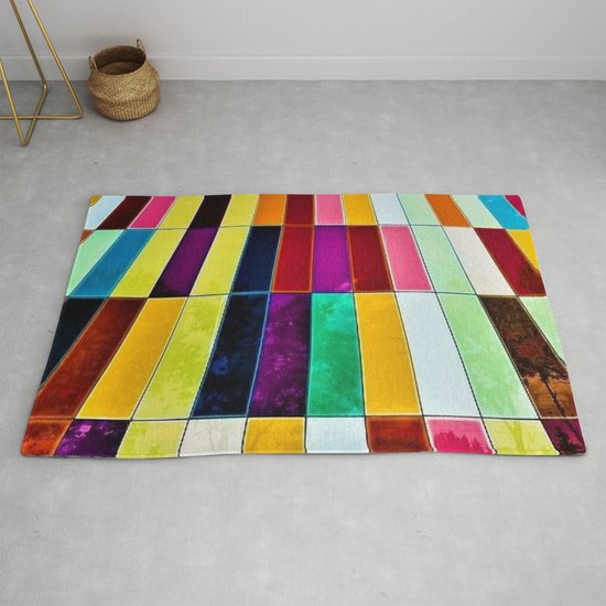 Abstract Colorful Modern Building Rug, Colorful Modern Rugs
