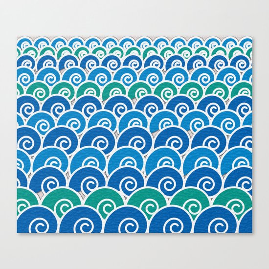 Blue Beach Waves Canvas Print