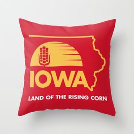 Iowa: Land of the Rising Corn - Red and Gold Edition Throw Pillow