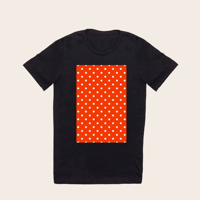 Orange and white outlet polka dot shirt