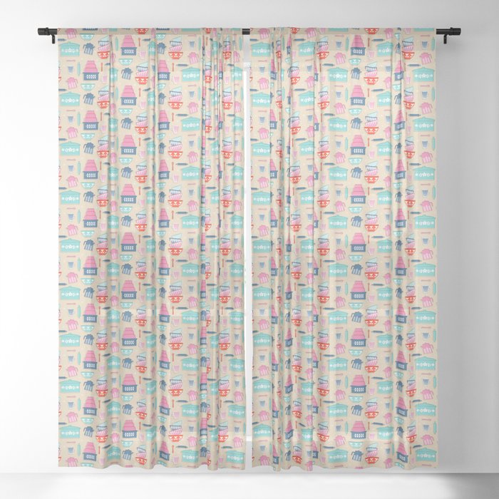 Kitchen Kitsch  Sheer Curtain