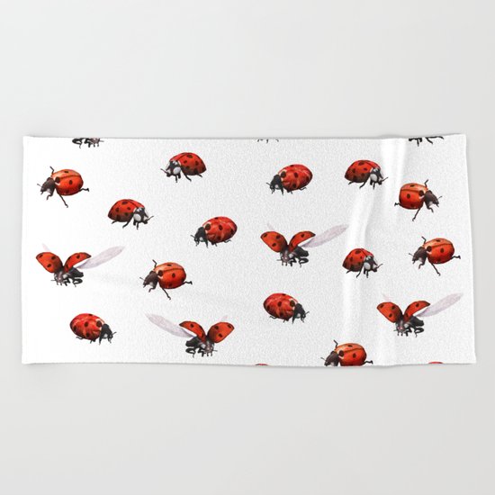 Ladybug Pattern Beach Towel