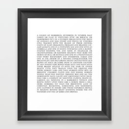 Cormac McCarthy "Blood Meridian" Book Quote Framed Art Print