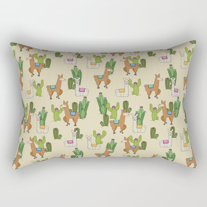 Llamas Pattern Rectangular Pillow