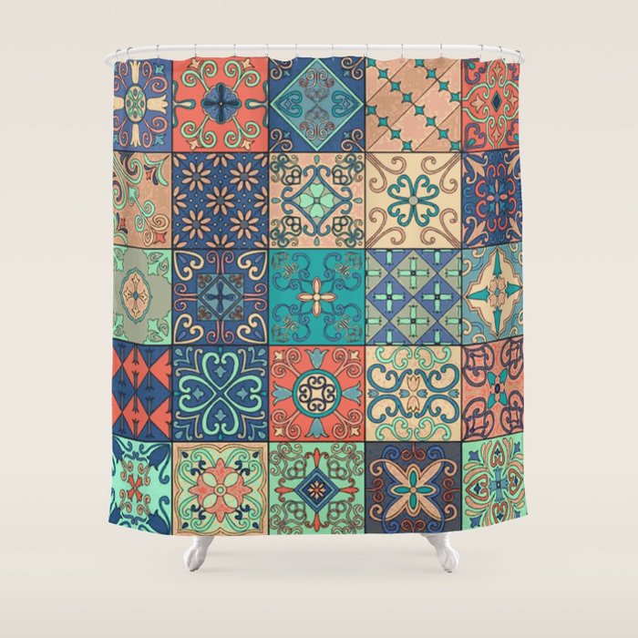 Arabic tile pattern Shower Curtain by deanng | Society6
