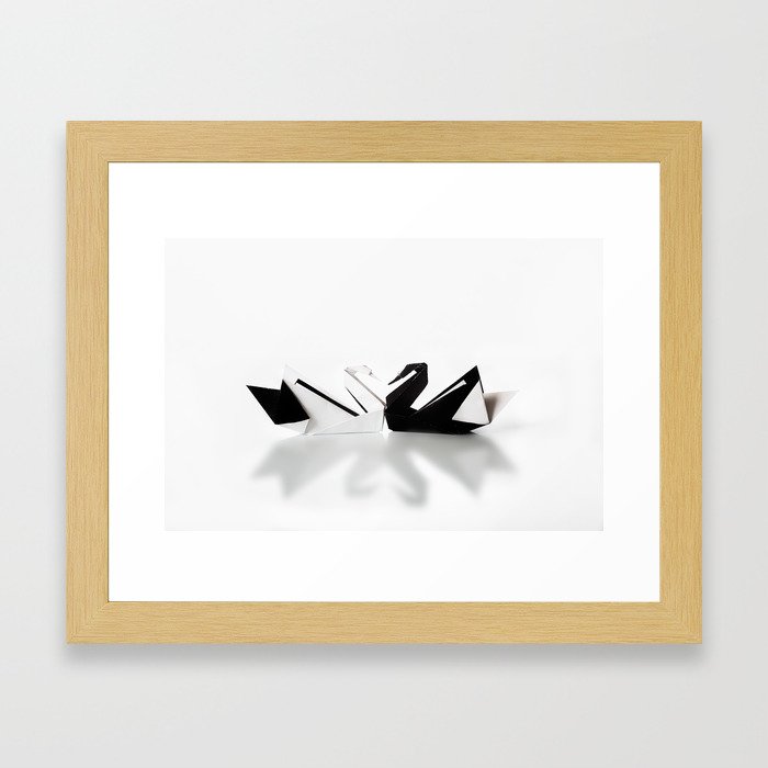 Origami Swan Framed Art Print