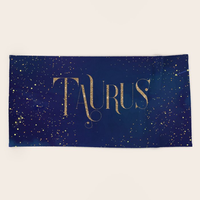 Taurus Zodiac Sign (june 2021) Beach Towel by cadinera Society6