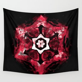 Red Black White Snowflake Wall Tapestry