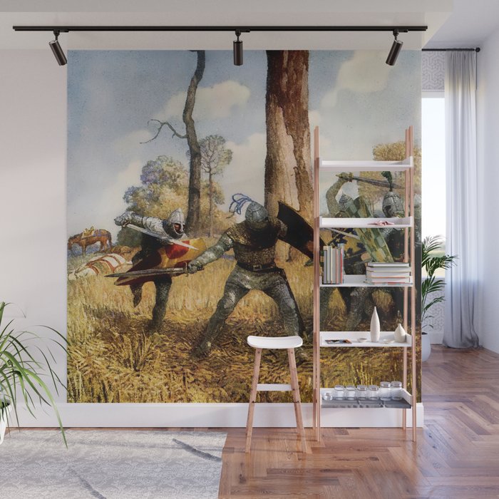 “They Fought on Foot” by NC Wyeth Wall Mural