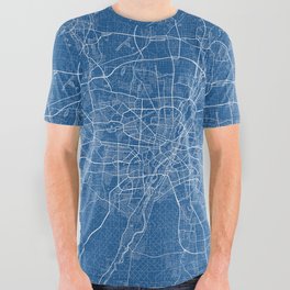Munich City Map of Bavaria, Germany - Blueprint All Over Graphic Tee