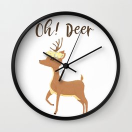 Oh Deer Art print Wall Clock