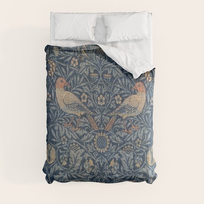 William Morris Bird Pattern Comforter by Restored Art And History