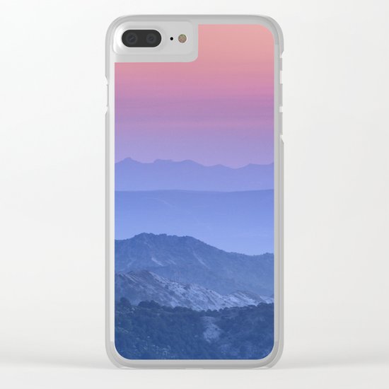 "Mountain dreams". At sunset. Clear iPhone Case