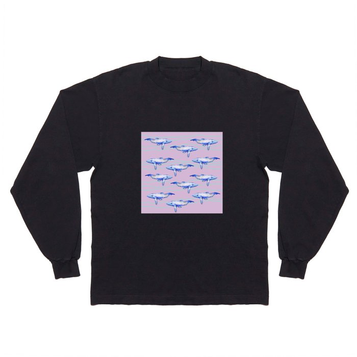 Orca SeaWorld Pink Blue whales  Long Sleeve T Shirt