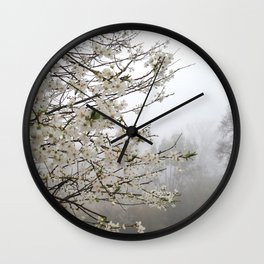 Fog Blossom Wall Clock
