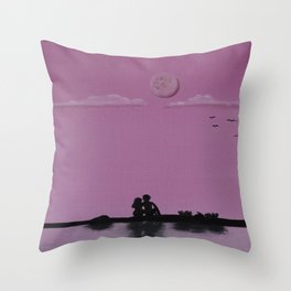 Looking At The Moon Throw Pillow