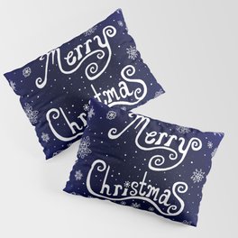 Merry Christmas Snowflake Greeting Pillow Sham