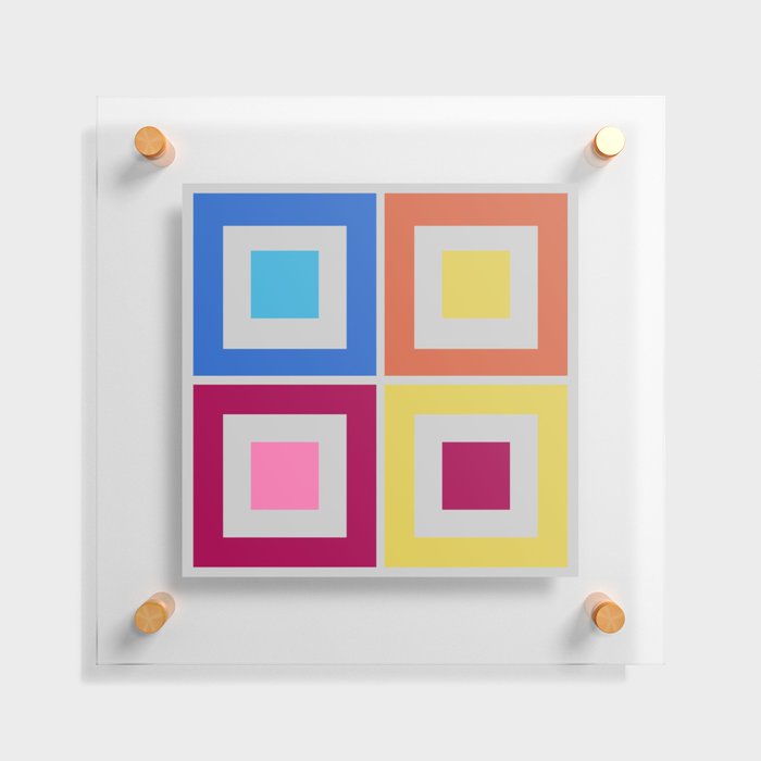 Phoebe - Colorful Minimal Classic Geometric 90s Square Art Design Pattern II Floating Acrylic Print