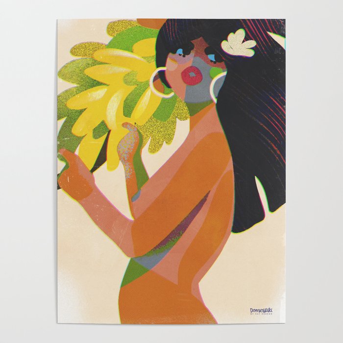 Hula Sexy Girl Looking Over Shoulder-Anna Banana Poster