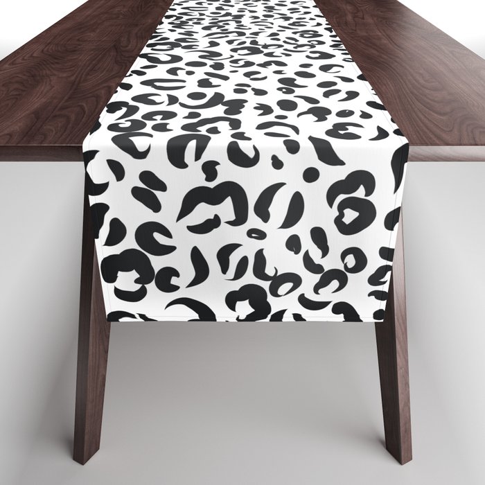 Animal print,black and white leopard,cheetah print  Table Runner