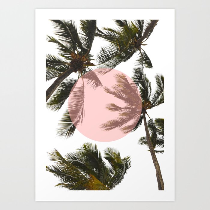 20_Palm trees pink sun Art Print