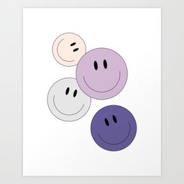 Smileys - violet Art Print
