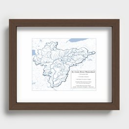 St. Croix River Watershed Map: Lakes and Streams Recessed Framed Print