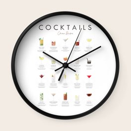 Cocktail Wall Clocks For Any Decor Style Society6 Stacked white coffee cups with retro alarm clock. cocktail wall clocks for any decor