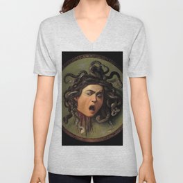 Michelangelo Merisi da Caravaggio "Medusa" V Neck T Shirt