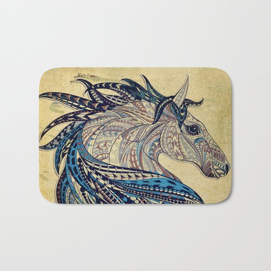 Grunge Ethnic Horse Bath Mat