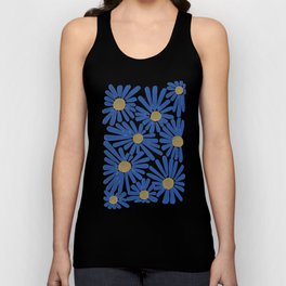 Blue and Gold Flowers Tank Top