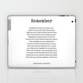 Remember - Christina Rossetti Poem - Literature - Typewriter Print 1 Laptop Skin