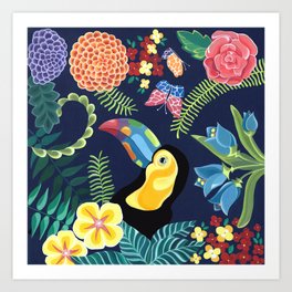 Natures Confetti Toucan Art Print