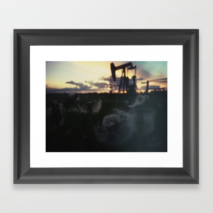 Pump Jack Sunset Framed Art Print