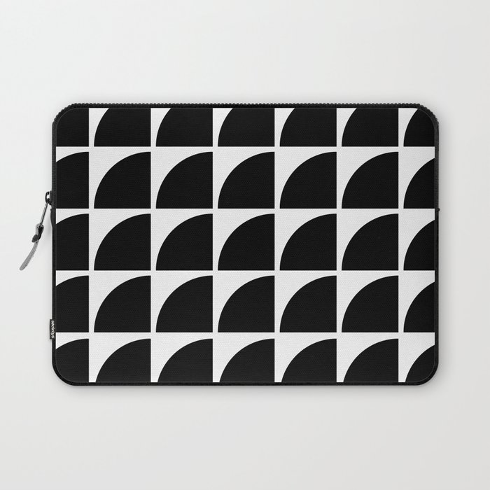 Mid Century Modern Geometric Pattern no. 8 Black Laptop Sleeve