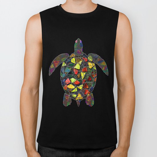 Animal Mosaic - The Turtle Biker Tank